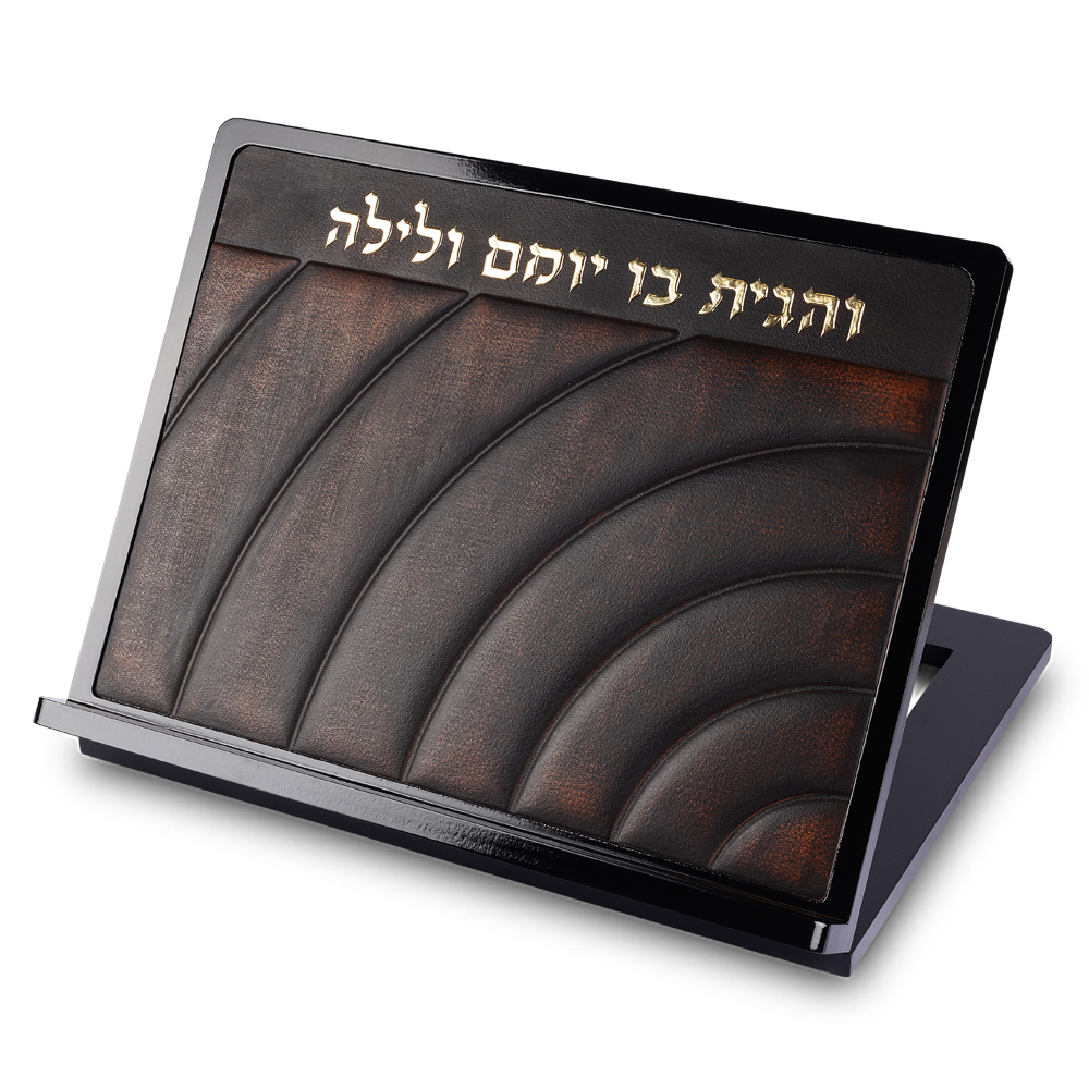 סטנדר שולחני "קשת" מעץ בשילוב דמוי עור